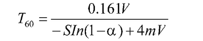 T60的計算公式 T60的計算公式